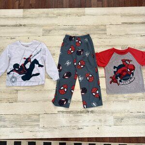 Spiderman Little Boys Size 6 3pc Pajama Set Lightweight Long & Short Sleeve/Pant